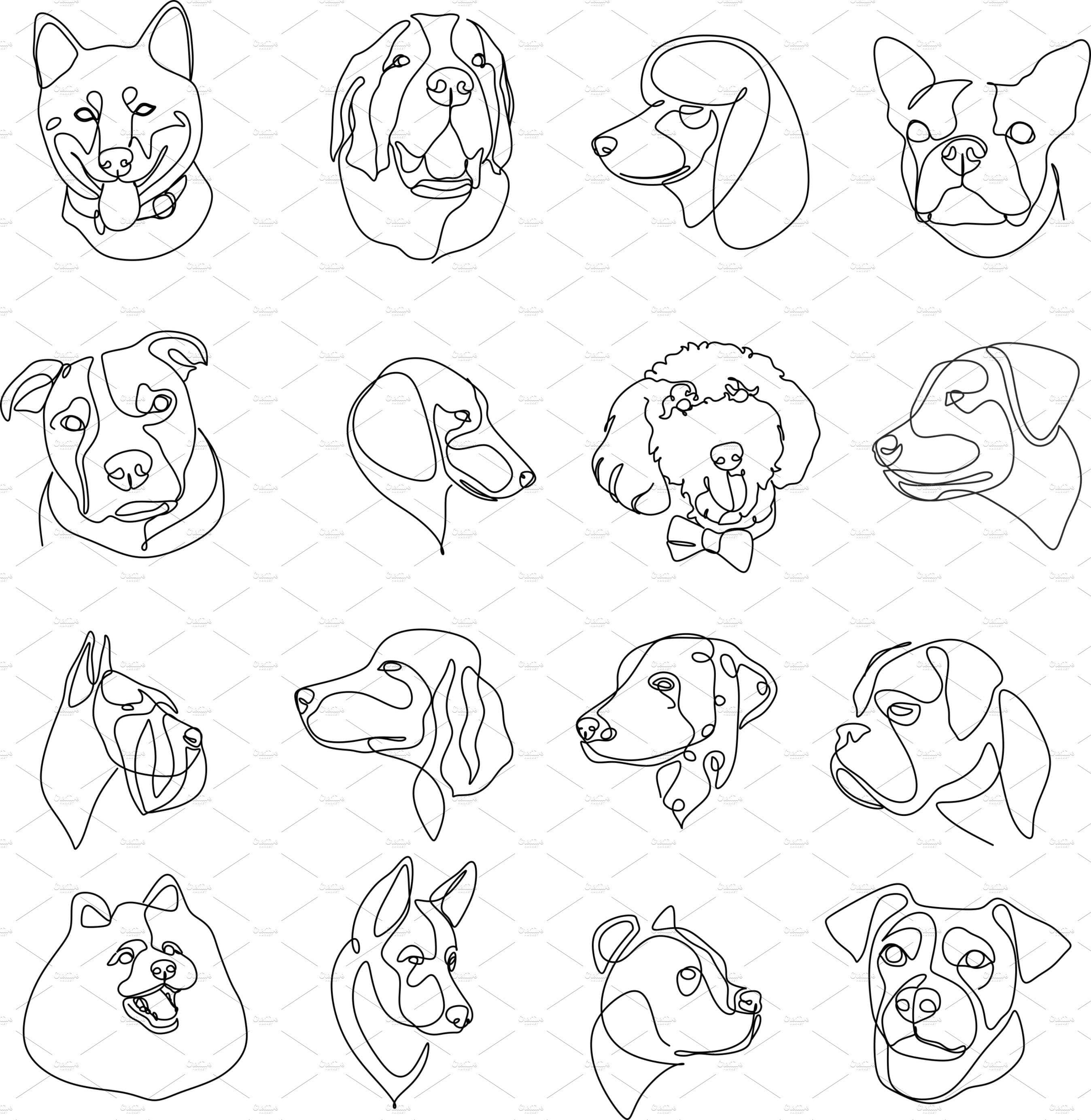 Image of Minimalist Line Art Tattoo of your pet 🐾